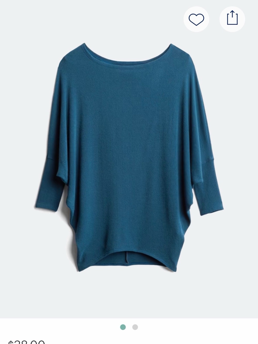 Jolie Teal Scoop-Neck Dolman Sweater